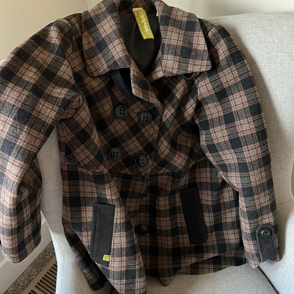 Plaid wool coat